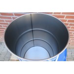 4 stuks metalen vaten/tonnen 200 liter deksel en klem 88x59cm.